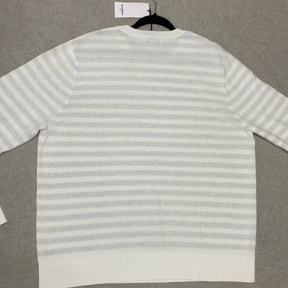 Goodfellow & Co Men's Striped Pullover Sweater, Color White/Striped,Size L - Picture 4 of 13